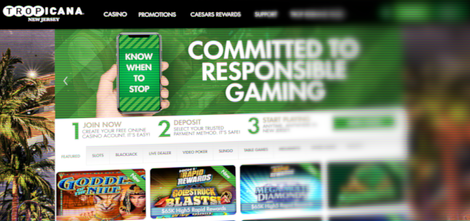 screenshot of new Tropicana Casino NJ website -- caesars casino nj rebrands as tropicana casino nj